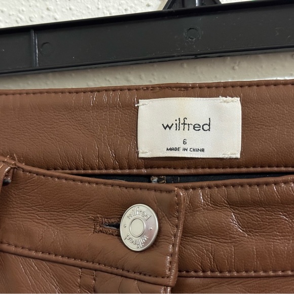 Aritzia Wilfred Melina Faux Leather Pants - Rich Mocha Brown - Size 6 - Picture 4 of 7